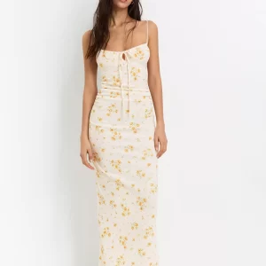 Floral crepe midi dress